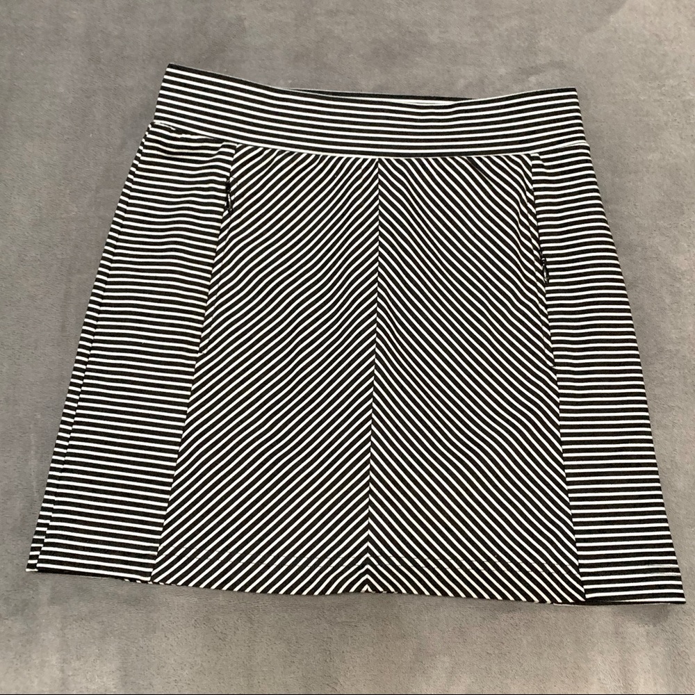 TALBOTS Skort Blue/White Stripes Cotton Blend NWOT